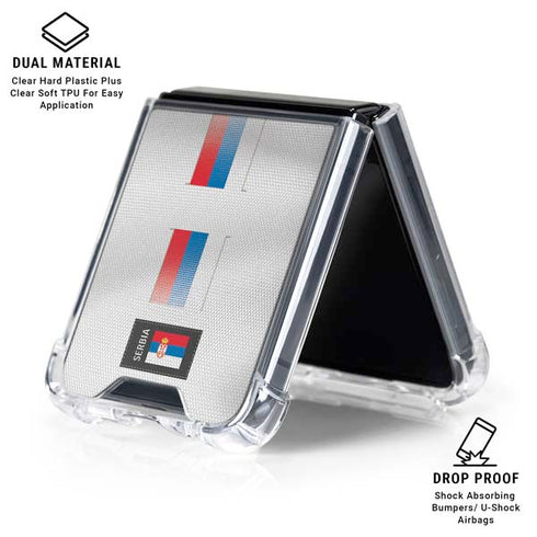 Serbia Soccer Flag Galaxy Z Flip6 Clear Case